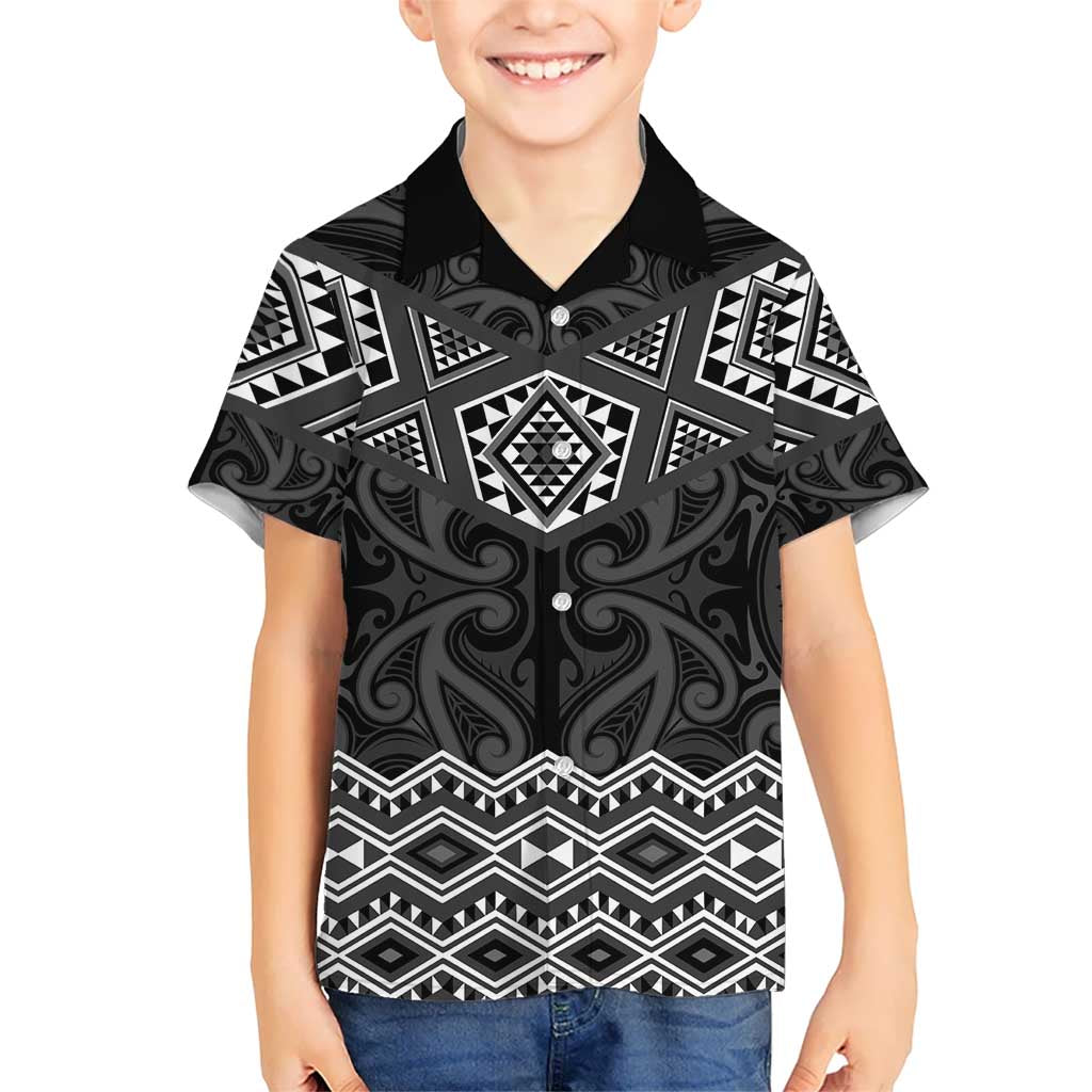 New Zealand Aotearoa Hawaiian Shirt Black Taniko Art Maori Pattern LT05 - Polynesian Pride