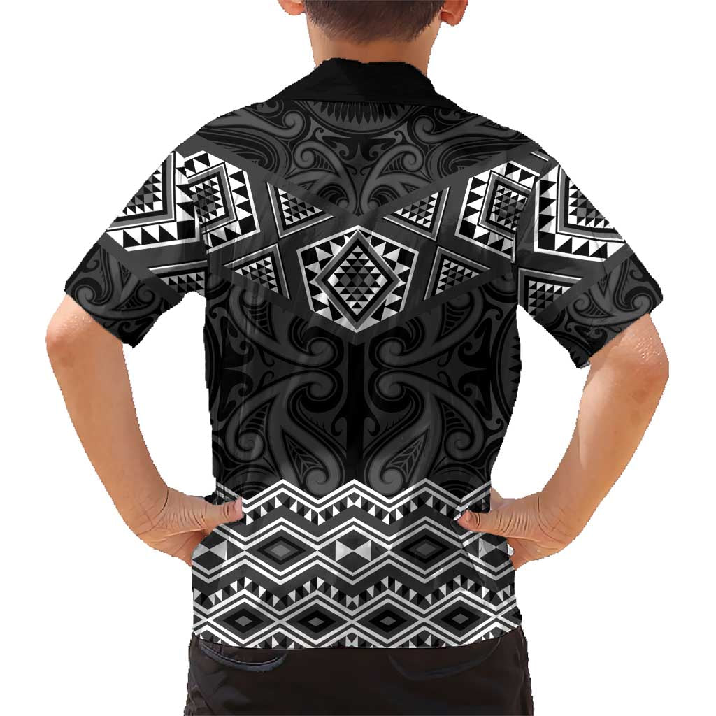 New Zealand Aotearoa Hawaiian Shirt Black Taniko Art Maori Pattern LT05 - Polynesian Pride