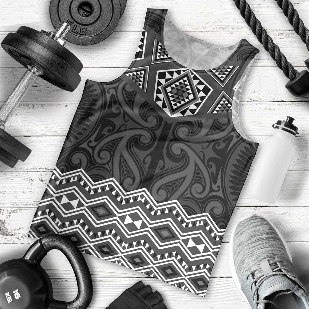 New Zealand Aotearoa Men Tank Top Black Taniko Art Maori Pattern LT05 - Polynesian Pride