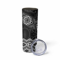New Zealand Aotearoa Skinny Tumbler Black Taniko Art Maori Pattern