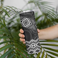New Zealand Aotearoa Skinny Tumbler Black Taniko Art Maori Pattern