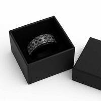 New Zealand Aotearoa Spinner Ring Black Taniko Art Maori Pattern LT05 - Polynesian Pride