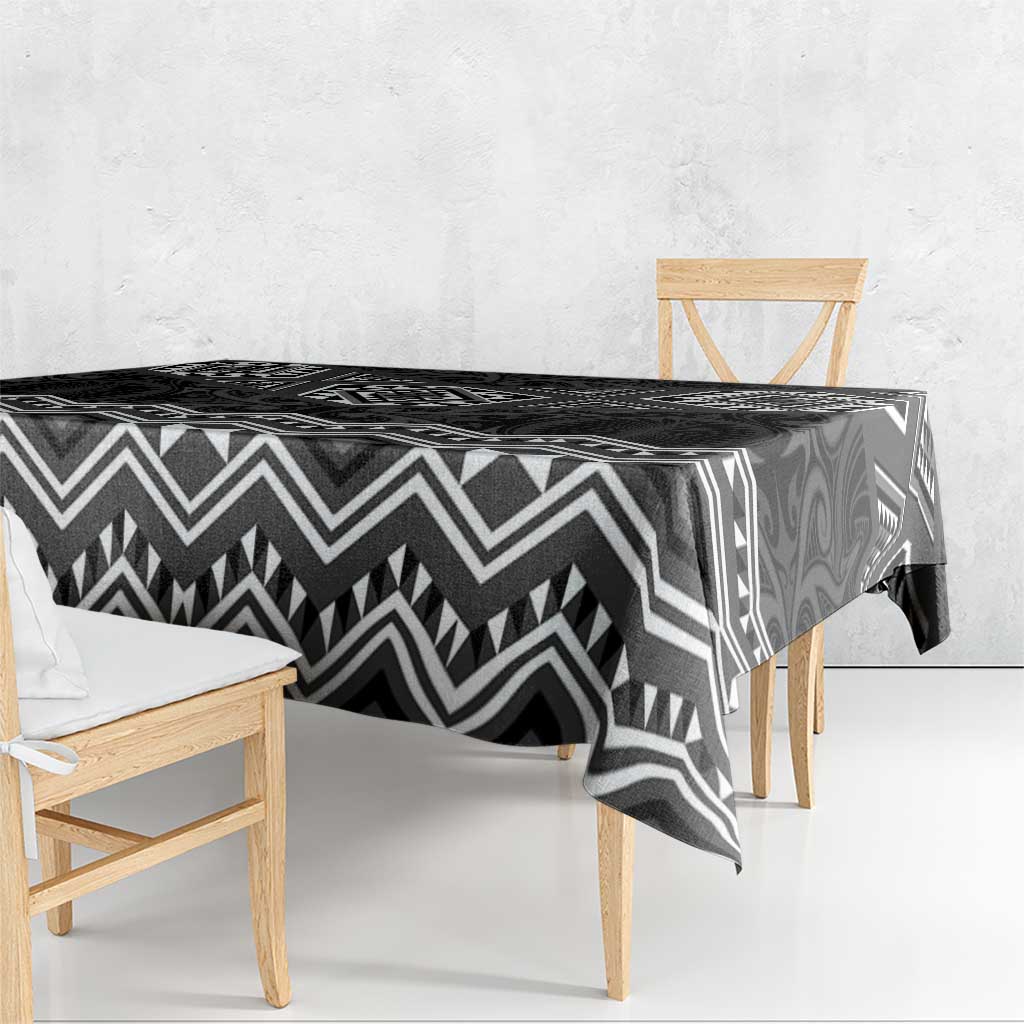 New Zealand Aotearoa Tablecloth Black Taniko Art Maori Pattern LT05 - Polynesian Pride