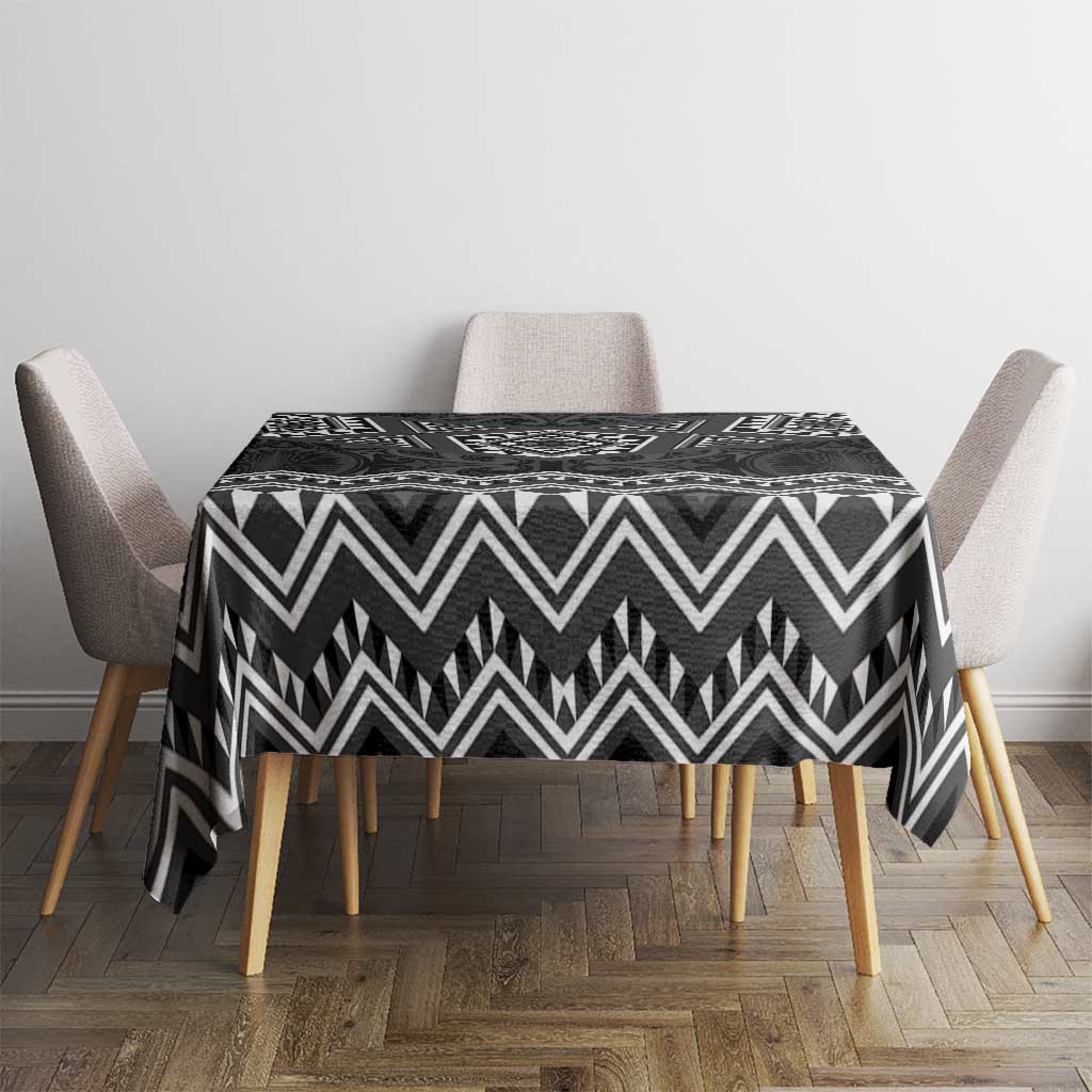 New Zealand Aotearoa Tablecloth Black Taniko Art Maori Pattern LT05 - Polynesian Pride
