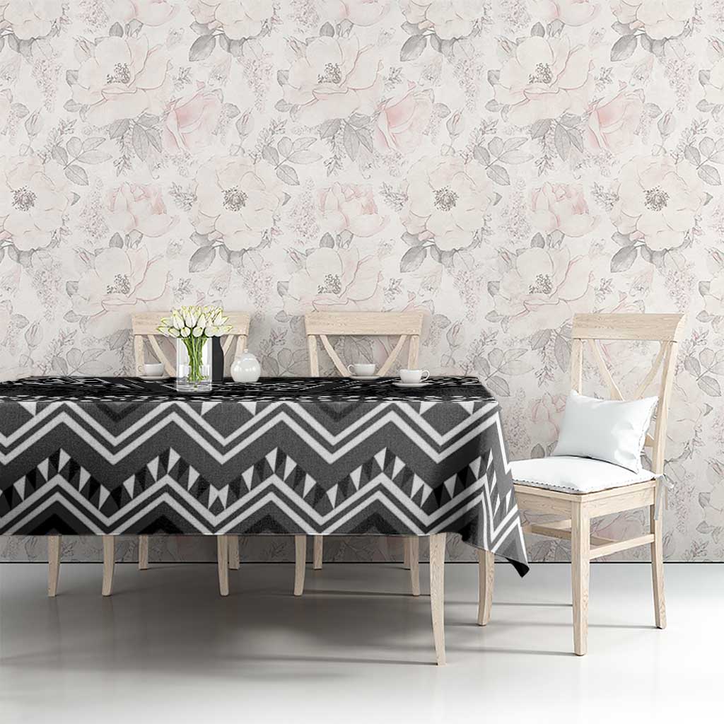 New Zealand Aotearoa Tablecloth Black Taniko Art Maori Pattern LT05 - Polynesian Pride