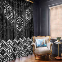 New Zealand Aotearoa Window Curtain Black Taniko Art Maori Pattern LT05 - Polynesian Pride