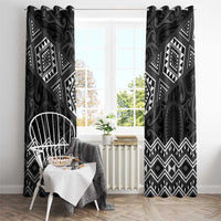 New Zealand Aotearoa Window Curtain Black Taniko Art Maori Pattern LT05 - Polynesian Pride