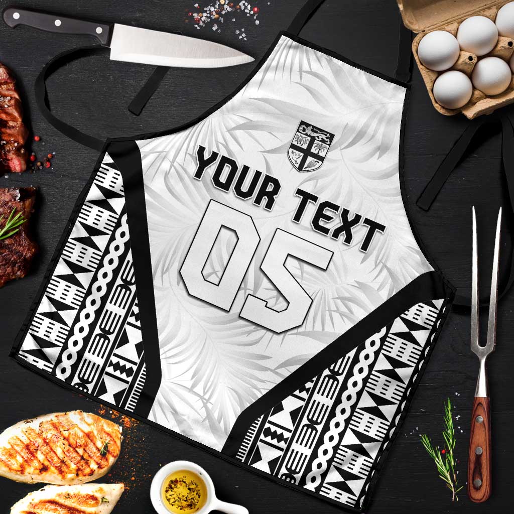 Custom Fiji 2026 Rugby Apron Fijian Tapa Pattern LT05 White - Polynesian Pride