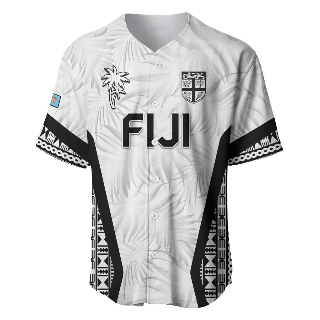 Custom Fiji 2026 Rugby Baseball Jersey Fijian Tapa Pattern LT05 White - Polynesian Pride