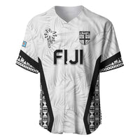 Custom Fiji 2026 Rugby Baseball Jersey Fijian Tapa Pattern LT05 White - Polynesian Pride