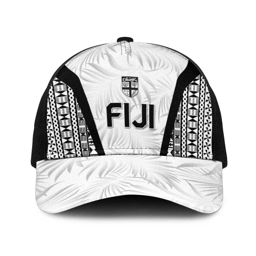 Fiji 2026 Rugby Baseball Net Cap Fijian Tapa Pattern LT05 One Size Black White - Polynesian Pride