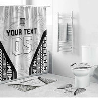 Custom Fiji 2026 Rugby Bathroom Set Fijian Tapa Pattern LT05 Bathroom Set (4 pcs) White - Polynesian Pride