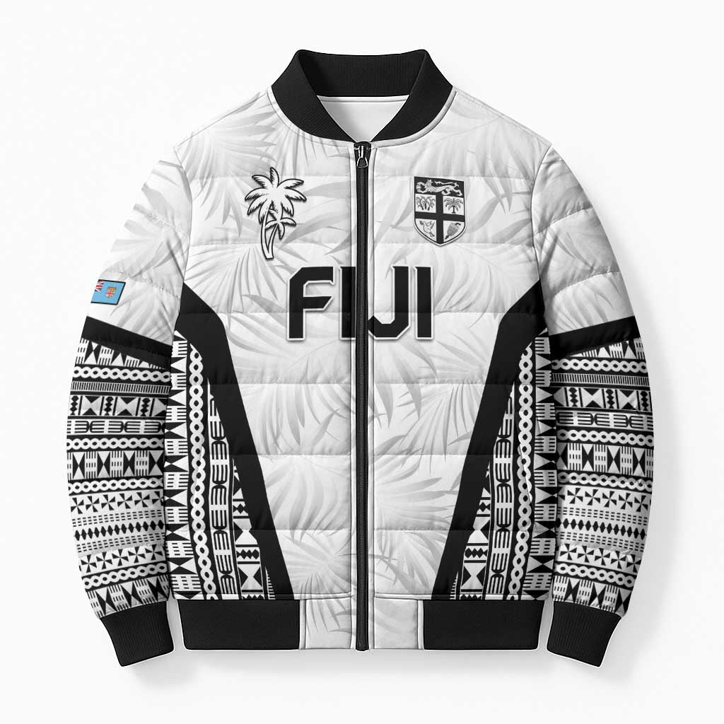 Custom Fiji 2026 Rugby Bomber Puffer Jacket Fijian Tapa Pattern