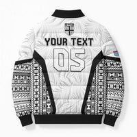 Custom Fiji 2026 Rugby Bomber Puffer Jacket Fijian Tapa Pattern
