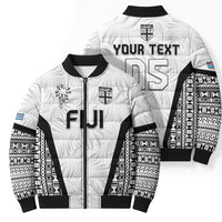 Custom Fiji 2026 Rugby Bomber Puffer Jacket Fijian Tapa Pattern