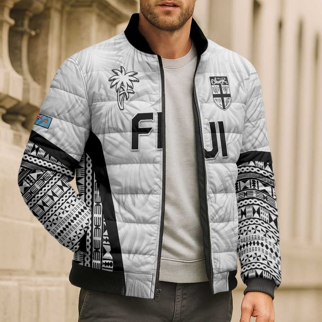 Custom Fiji 2026 Rugby Bomber Puffer Jacket Fijian Tapa Pattern