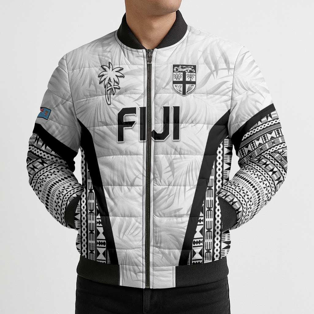 Custom Fiji 2026 Rugby Bomber Puffer Jacket Fijian Tapa Pattern