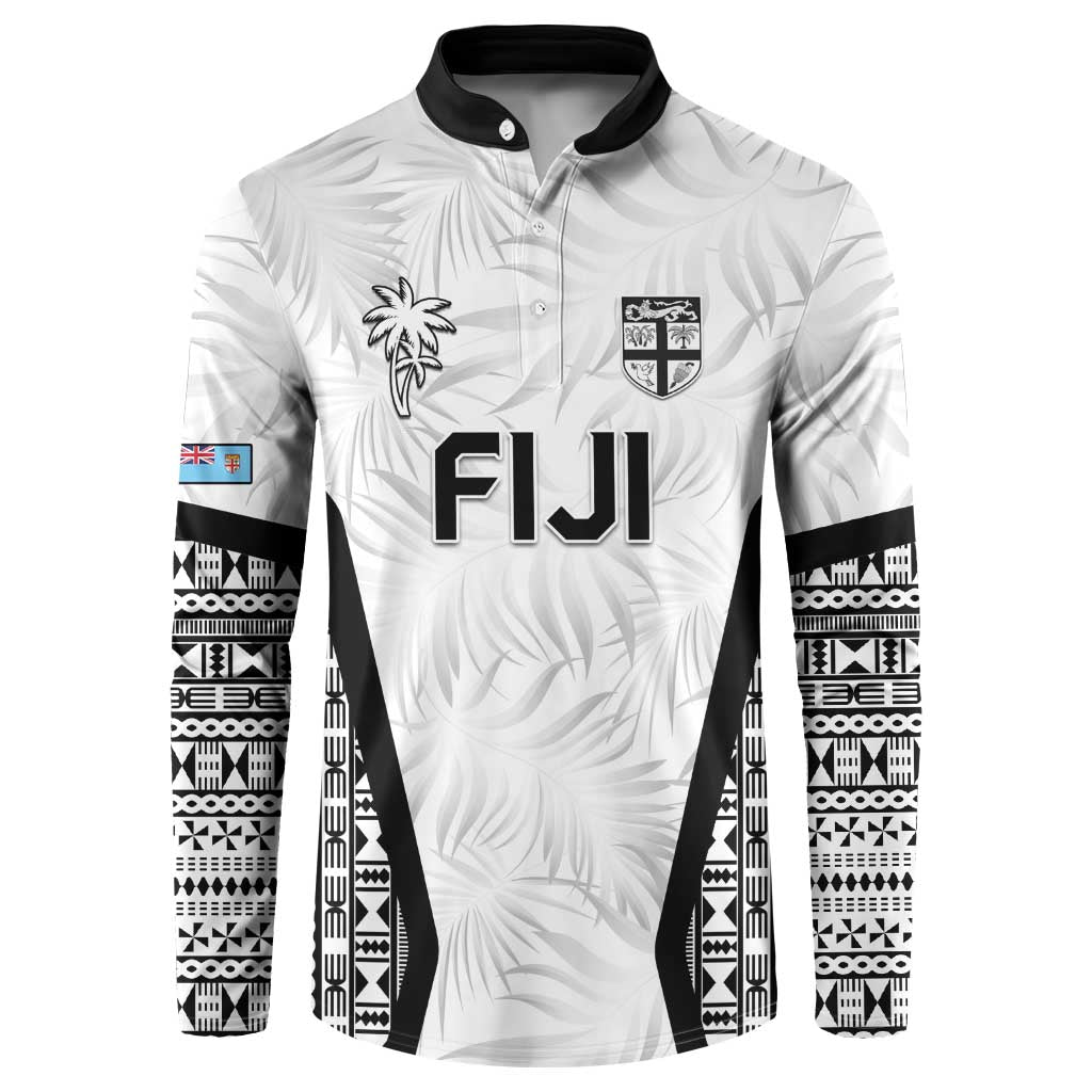 Custom Fiji 2026 Rugby Button Sweatshirt Fijian Tapa Pattern
