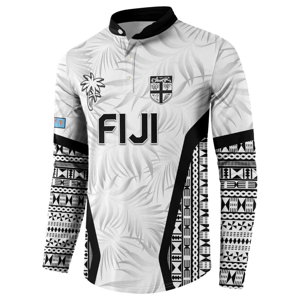 Custom Fiji 2026 Rugby Button Sweatshirt Fijian Tapa Pattern