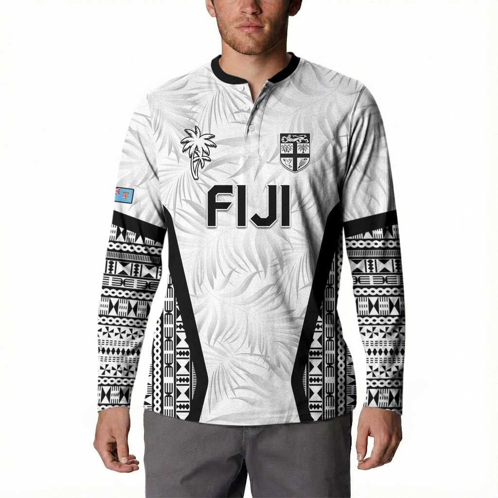 Custom Fiji 2026 Rugby Button Sweatshirt Fijian Tapa Pattern