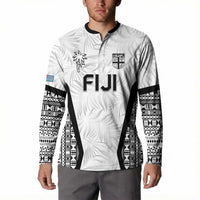 Custom Fiji 2026 Rugby Button Sweatshirt Fijian Tapa Pattern