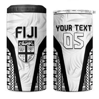 Custom Fiji 2026 Rugby 4 in 1 Can Cooler Tumbler Fijian Tapa Pattern