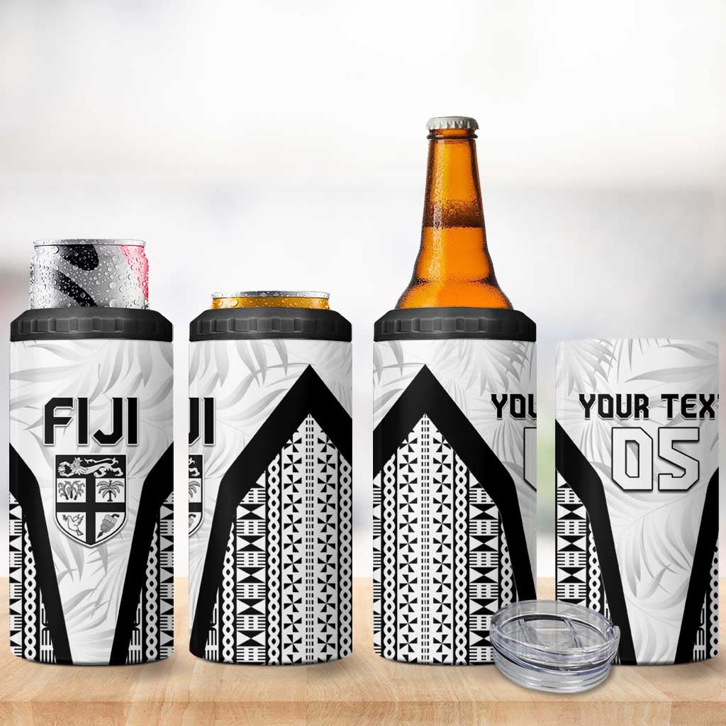 Custom Fiji 2026 Rugby 4 in 1 Can Cooler Tumbler Fijian Tapa Pattern