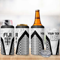 Custom Fiji 2026 Rugby 4 in 1 Can Cooler Tumbler Fijian Tapa Pattern