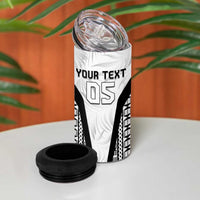 Custom Fiji 2026 Rugby 4 in 1 Can Cooler Tumbler Fijian Tapa Pattern