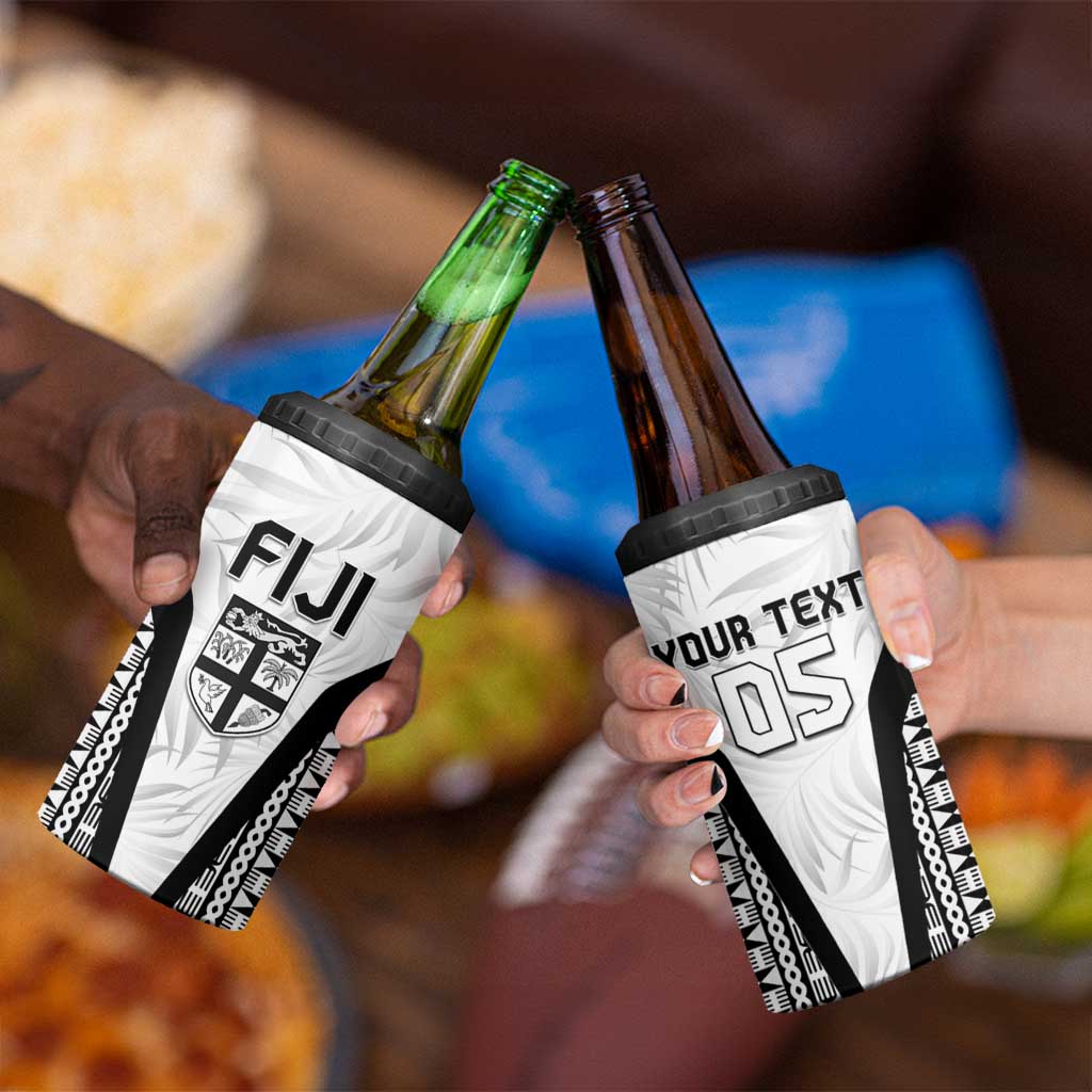 Custom Fiji 2026 Rugby 4 in 1 Can Cooler Tumbler Fijian Tapa Pattern