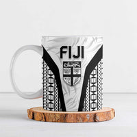 Custom Fiji 2026 Rugby Ceramic Mug Fijian Tapa Pattern LT05 White - Polynesian Pride