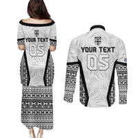Custom Fiji 2026 Rugby Couples Matching Puletasi and Long Sleeve Button Shirt Fijian Tapa Pattern LT05 - Polynesian Pride