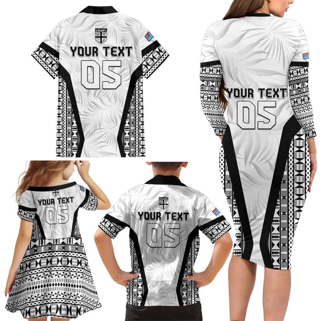 Custom Fiji 2026 Rugby Family Matching Long Sleeve Bodycon Dress and Hawaiian Shirt Fijian Tapa Pattern