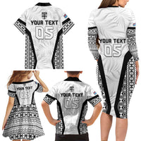Custom Fiji 2026 Rugby Family Matching Long Sleeve Bodycon Dress and Hawaiian Shirt Fijian Tapa Pattern