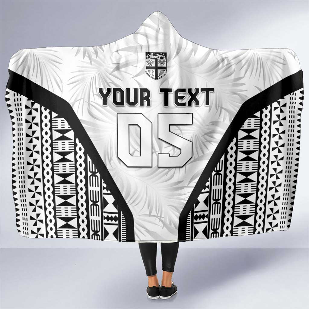 Custom Fiji 2026 Rugby Hooded Blanket Fijian Tapa Pattern LT05 One Size White - Polynesian Pride