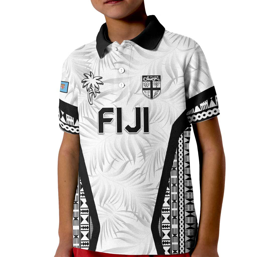 Custom Fiji 2026 Rugby Kid Polo Shirt Fijian Tapa Pattern LT05 Kid White - Polynesian Pride