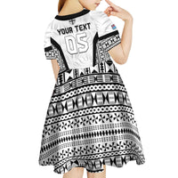Custom Fiji 2026 Rugby Kid Short Sleeve Dress Fijian Tapa Pattern LT05 - Polynesian Pride