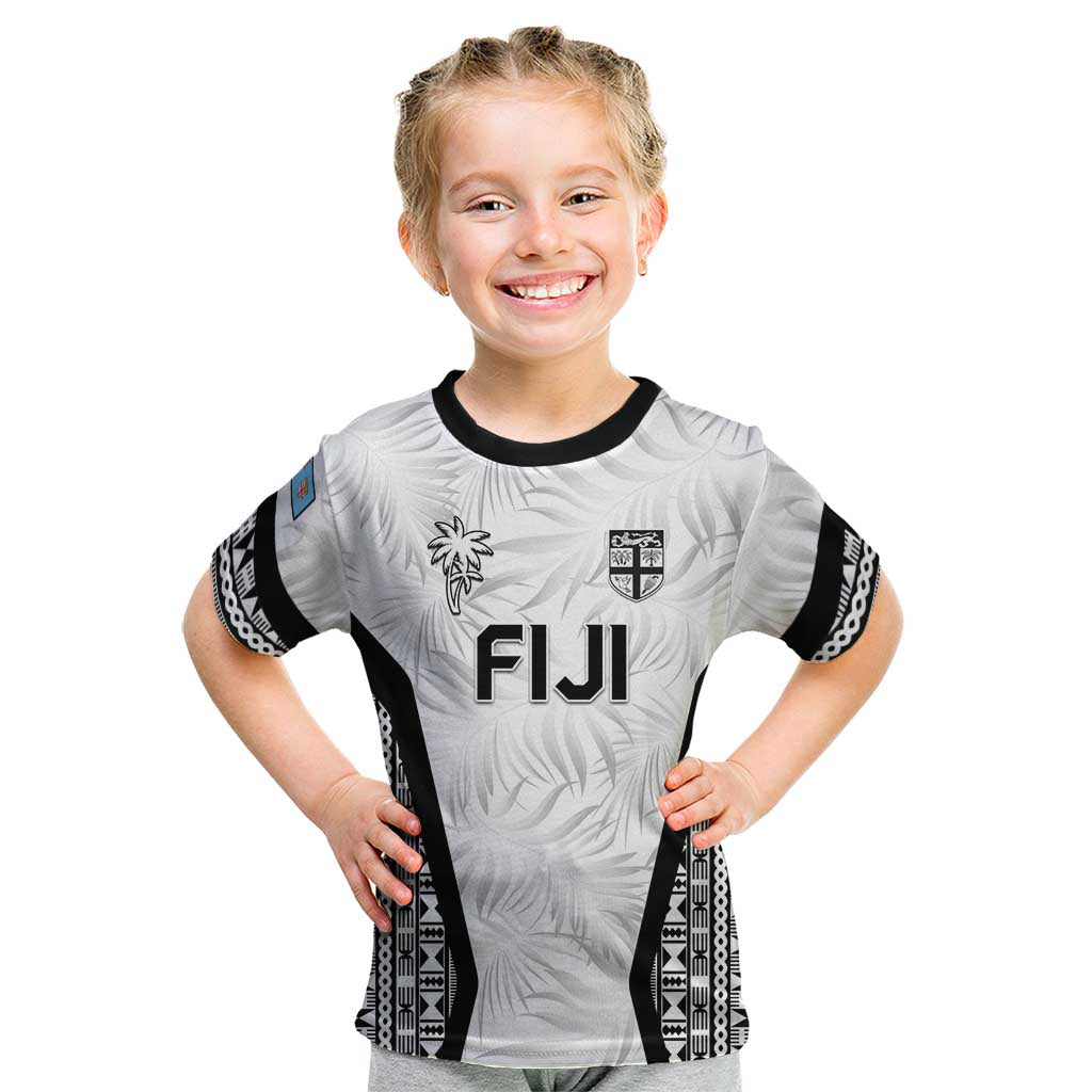 Custom Fiji 2026 Rugby Kid T Shirt Fijian Tapa Pattern LT05 White - Polynesian Pride