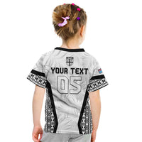 Custom Fiji 2026 Rugby Kid T Shirt Fijian Tapa Pattern LT05 - Polynesian Pride