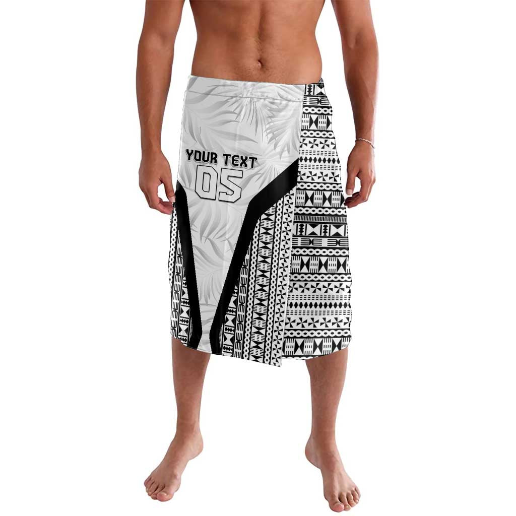Custom Fiji 2026 Rugby Lavalava Fijian Tapa Pattern LT05 White - Polynesian Pride