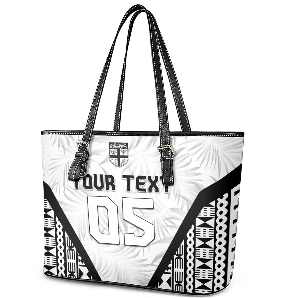 Custom Fiji 2026 Rugby Leather Tote Bag Fijian Tapa Pattern LT05 - Polynesian Pride