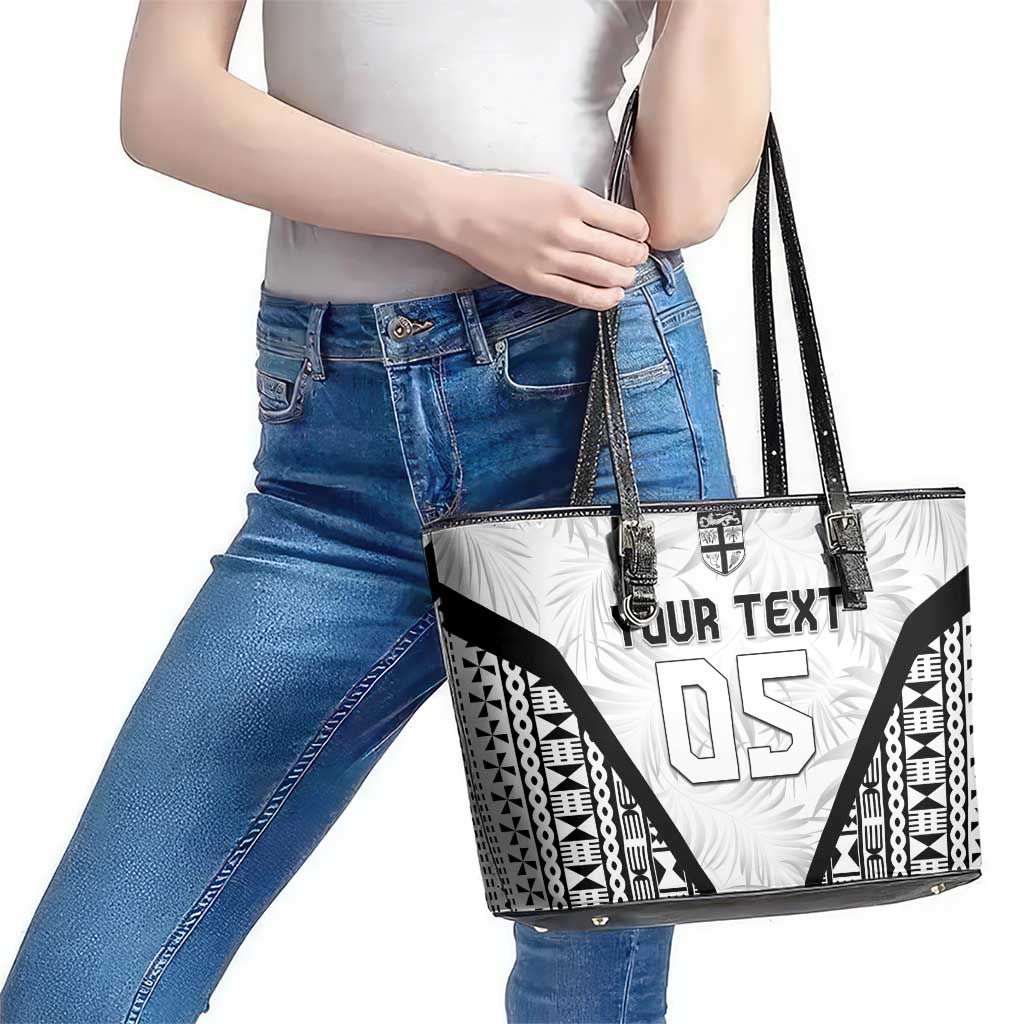 Custom Fiji 2026 Rugby Leather Tote Bag Fijian Tapa Pattern LT05 - Polynesian Pride