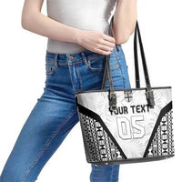 Custom Fiji 2026 Rugby Leather Tote Bag Fijian Tapa Pattern LT05 - Polynesian Pride