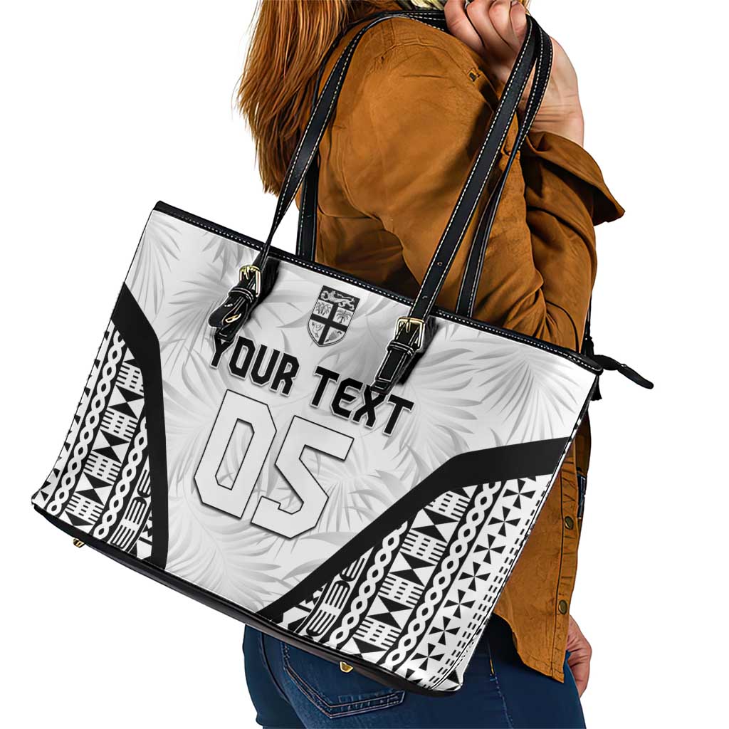 Custom Fiji 2026 Rugby Leather Tote Bag Fijian Tapa Pattern LT05 - Polynesian Pride
