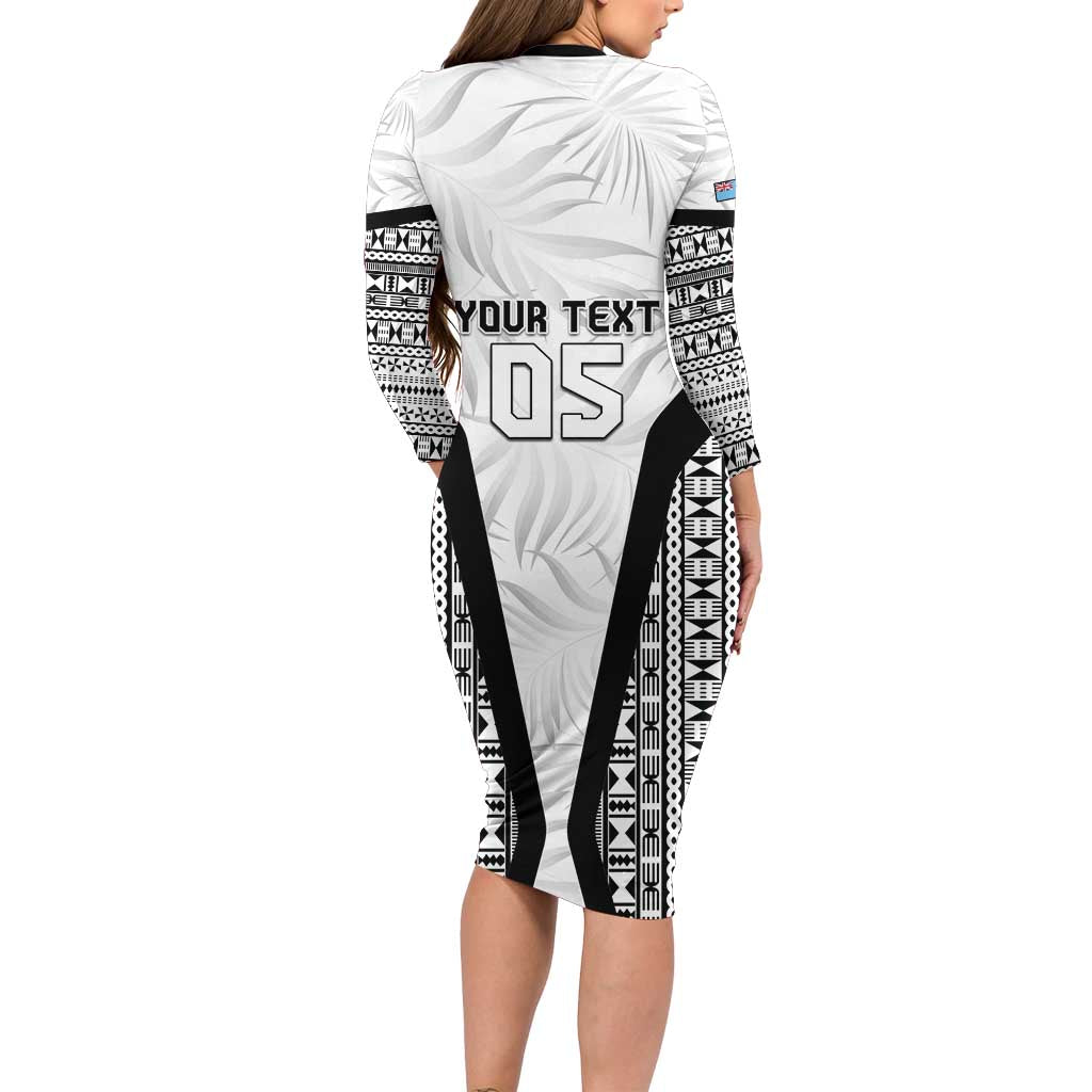 Custom Fiji 2026 Rugby Long Sleeve Bodycon Dress Fijian Tapa Pattern LT05 - Polynesian Pride