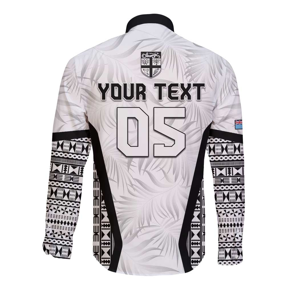 Custom Fiji 2026 Rugby Long Sleeve Button Shirt Fijian Tapa Pattern LT05 - Polynesian Pride