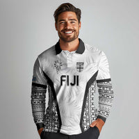 Custom Fiji 2026 Rugby Long Sleeve Polo Shirt Fijian Tapa Pattern LT05 - Polynesian Pride