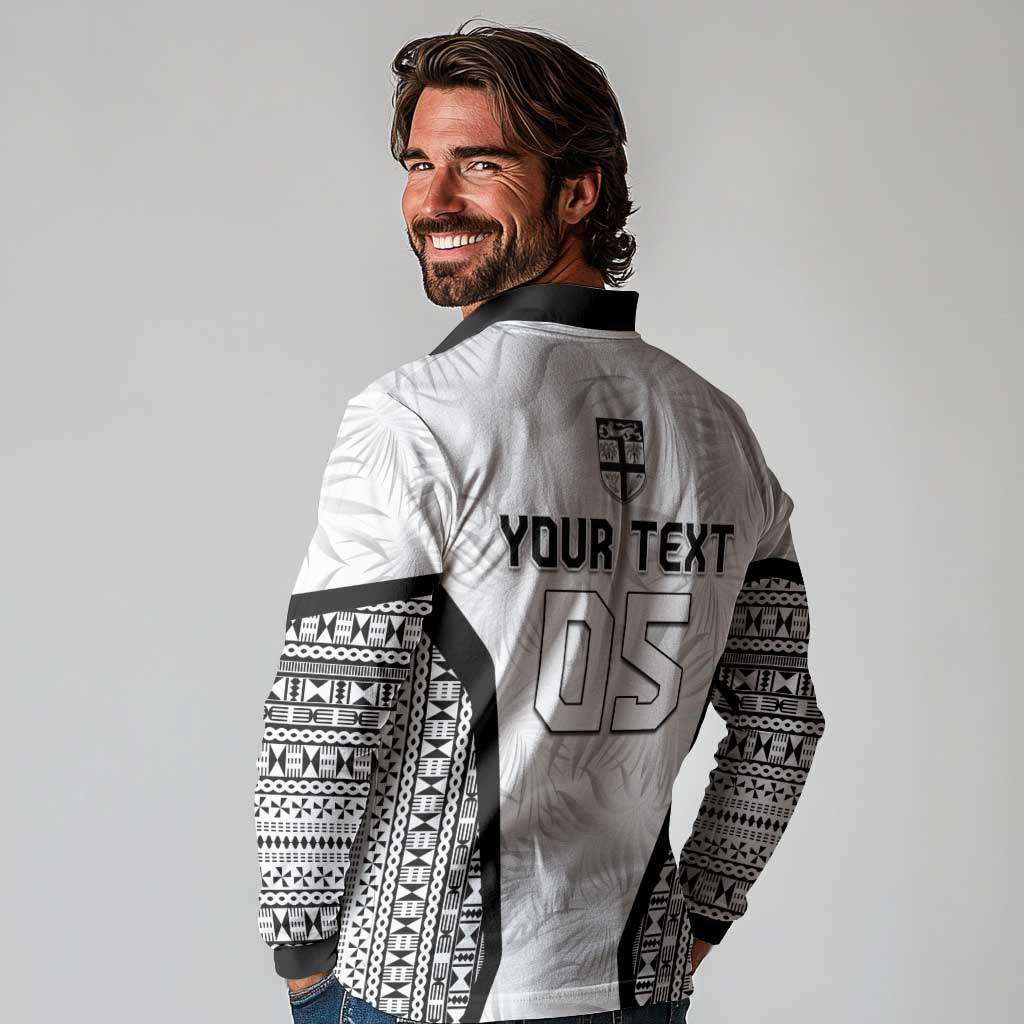 Custom Fiji 2026 Rugby Long Sleeve Polo Shirt Fijian Tapa Pattern LT05 - Polynesian Pride