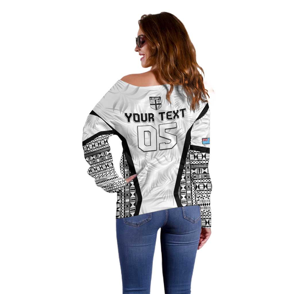 Custom Fiji 2026 Rugby Off Shoulder Sweater Fijian Tapa Pattern LT05 - Polynesian Pride