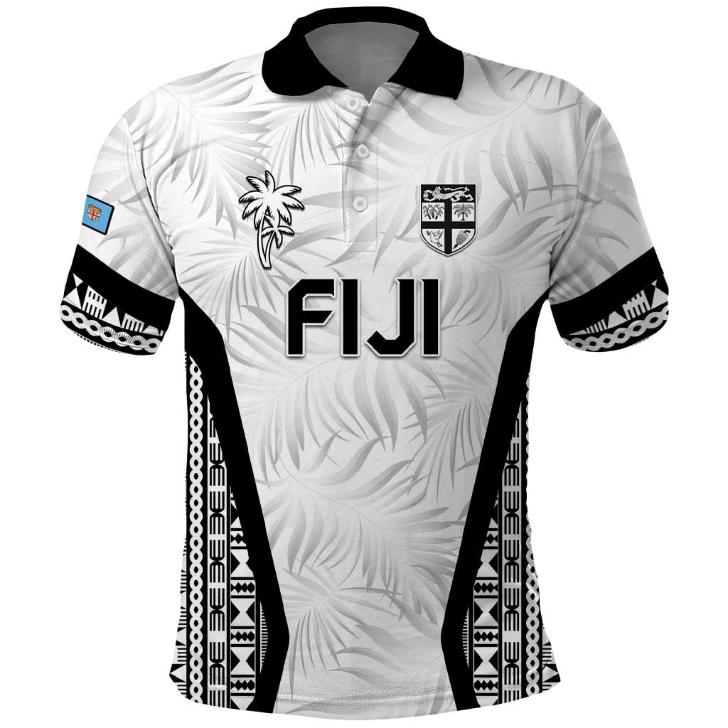 Custom Fiji 2026 Rugby Polo Shirt Fijian Tapa Pattern LT05 White - Polynesian Pride